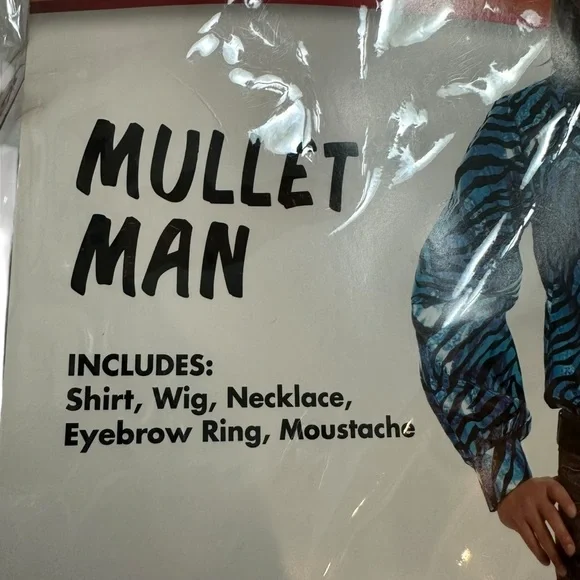 NWT Spirit Halloween Adult Large Tiger King Mullet Man Costume Wig Funny New - Picture 3 of 5